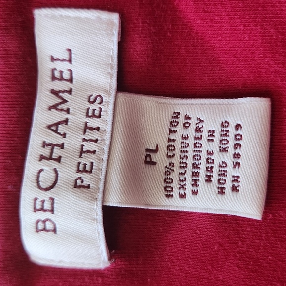 Bechamel Petites size PL cats and mice themed pullover long sleeve shirt red - Picture 8 of 15